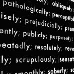 A black screen full of white text. Seeing word after word represents AI content slop